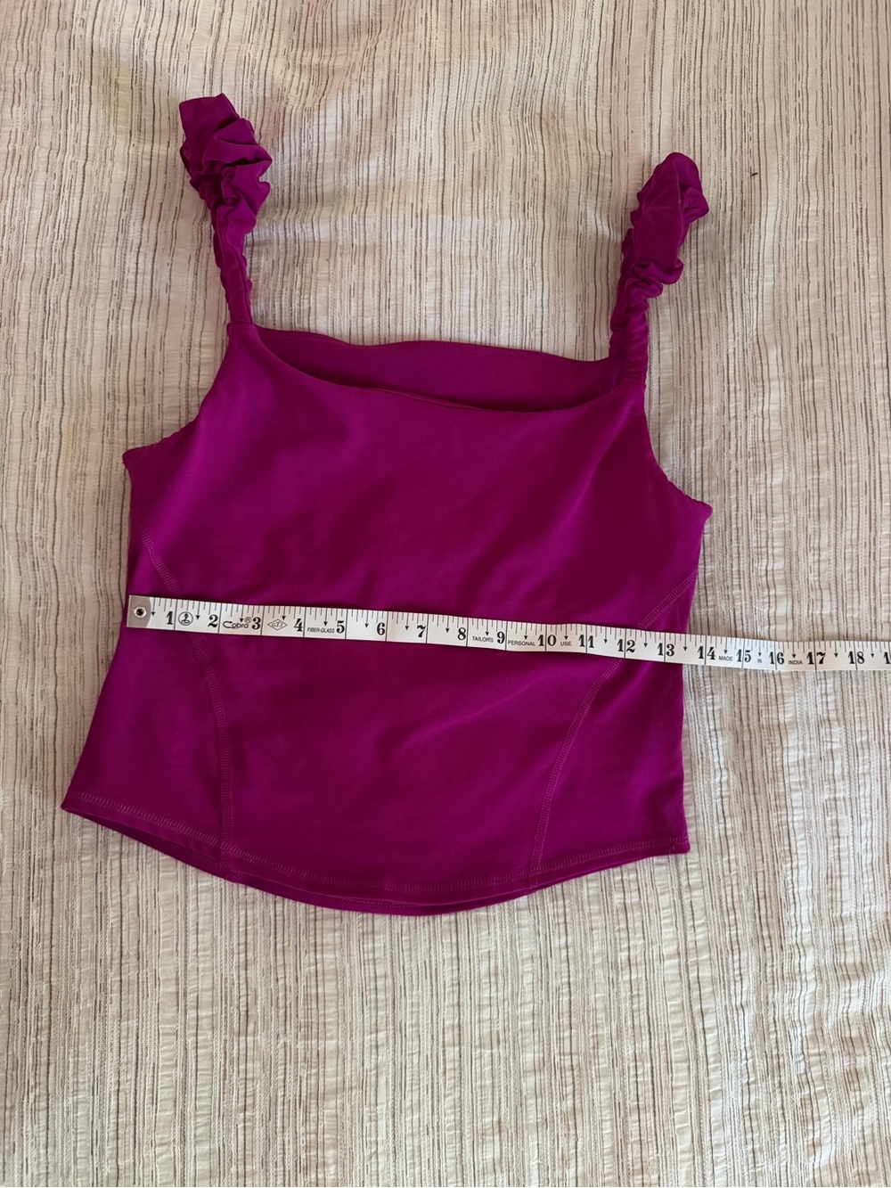 FP Movement by Free People Ruffle-Strap Cutout Tank Top - Fuchsia size Medium - Picture 6 of 6